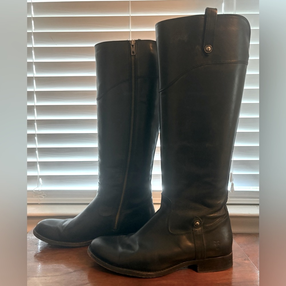 Black Leather Riding Boots